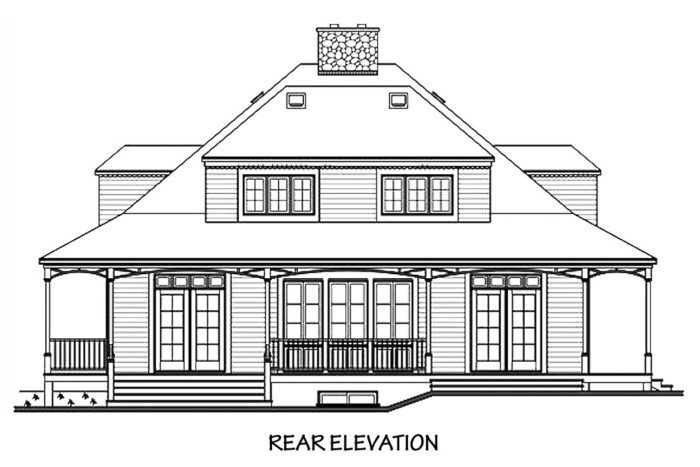Creole Cottage - Rear Elevation
