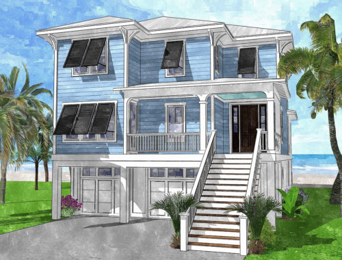Elevated Piling And Stilt House Plans, Key West Style House Plans On Stilts