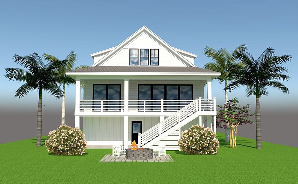 Farmhouse Cottage Ii Coastal House, Best Elevated Beach House Plans