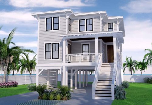 Coastal House Plans From Home, Contemporary Raised Beach House Plans
